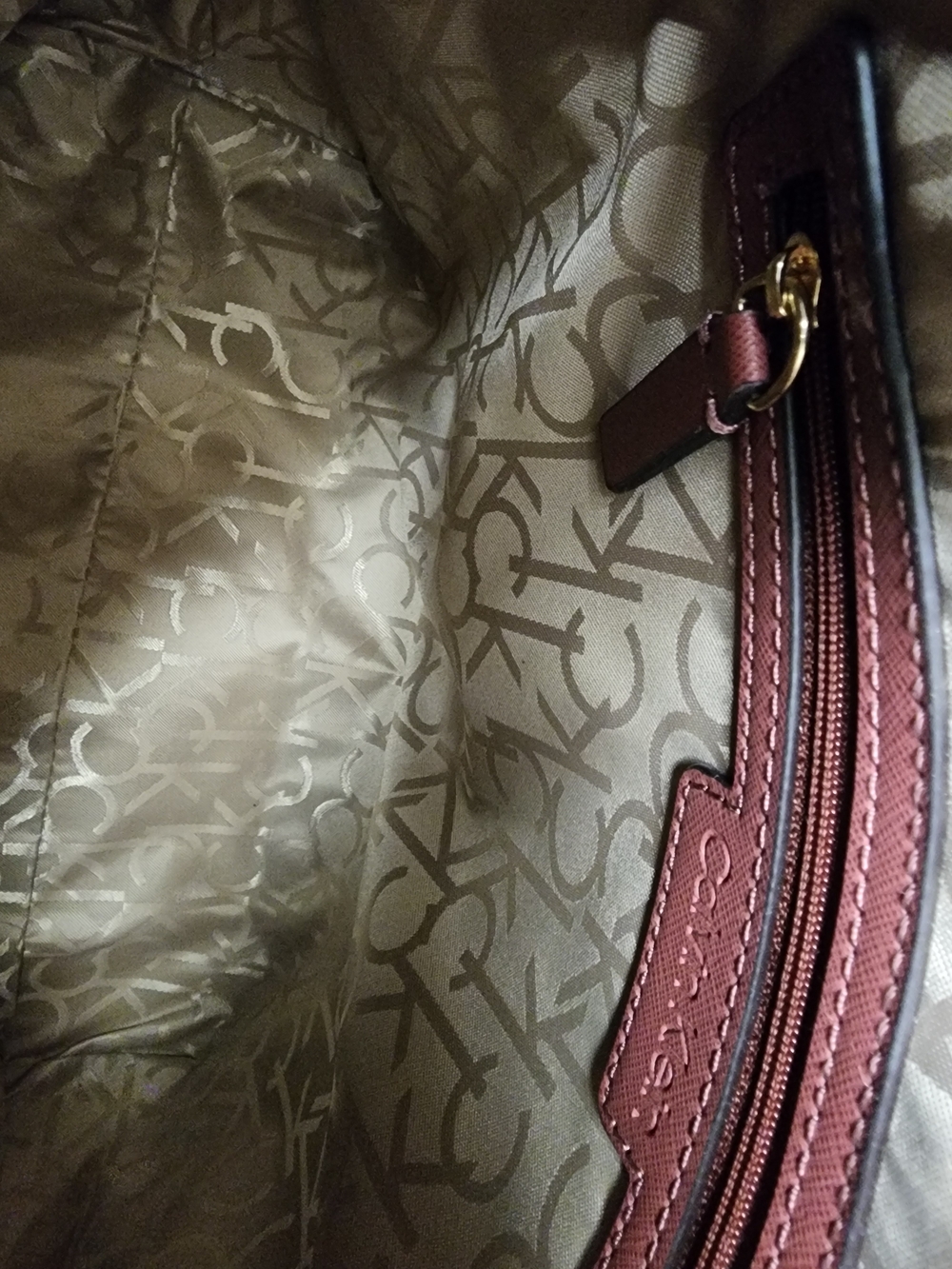 Calvin Klein Purse with Rose Leather Straps 14x11 - Picture 5 of 9